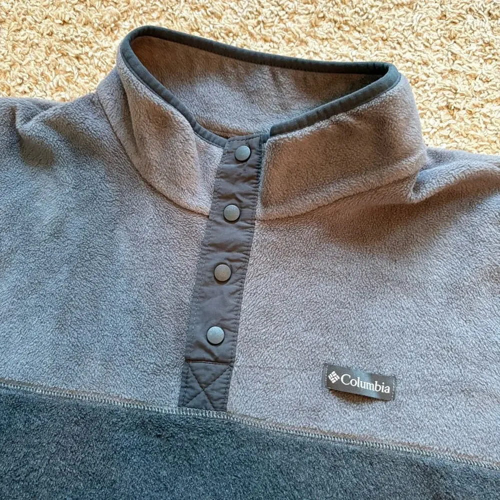 Columbia Mens Steens Mountain Half Snap Pullover‎ Fleece Sweater Gray Size XXL